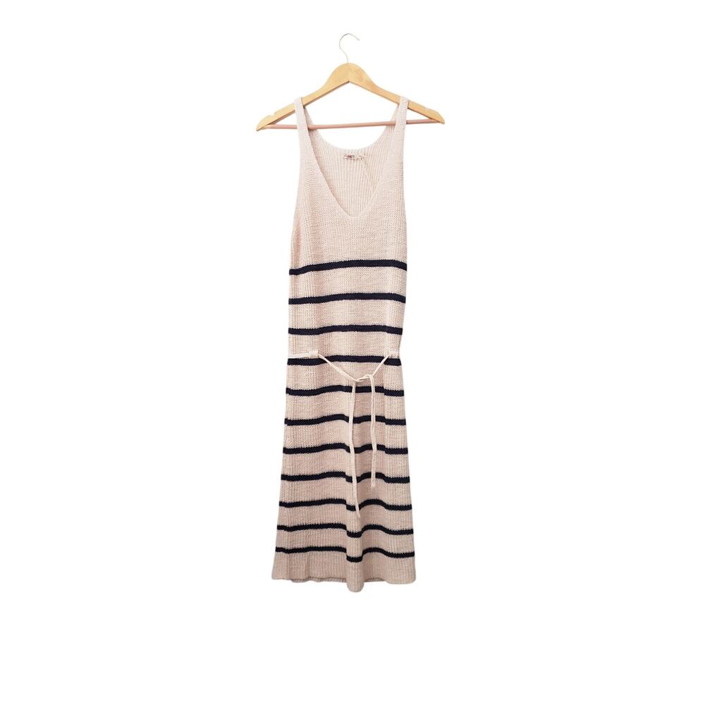 Faherty Out East Striped Sweater Dress Cream Size Medium